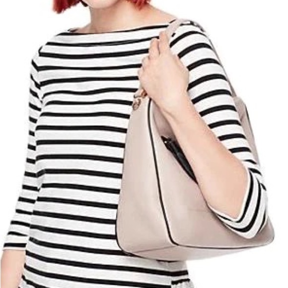 Kate Spade Chester Street Michaela Shoulder Bag. Taupe/Black with Gold Accents - Picture 2 of 8